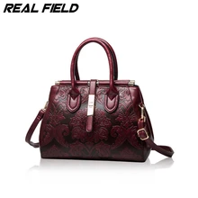 New Style Chinese Style Genuine Leather Women Handbags Famous Shoulder Bag Ladies Frame Tote Bag Handbags Sac A Main Femme 050