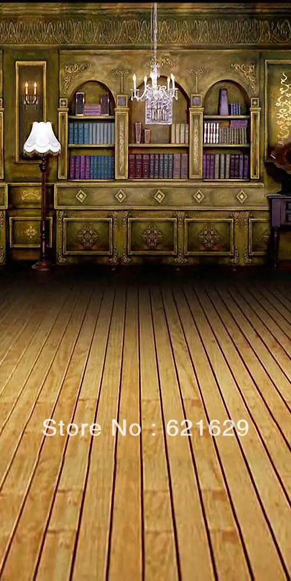 

Neat retro bookshelf 10'x20' CP Computer-painted Scenic Photography Background Photo Studio Backdrop HY-CM-2666