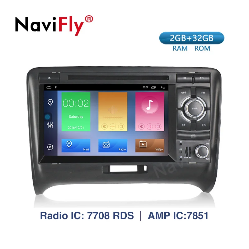 

Navifly! 2din Android 9.1 Car dvd radio Multimedia Player GPS Navigation for Audi TT MK2 8J 2006 2007 2008 2009 2010 2011 2012