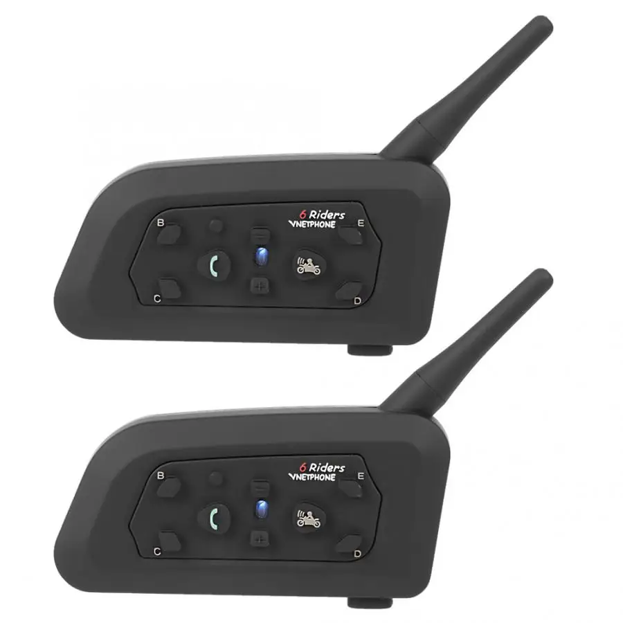 2 шт V6 1200 мотоциклетный шлем беспроводные Bluetooth домофоны свободные руки наушники