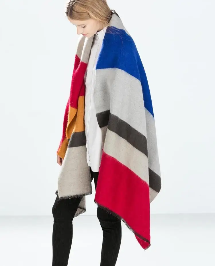 New Stripe Foulard Blanket Scarf Pashmina Cashmere Bufanda font b Tartan b font Scarf Echarpe Luxury