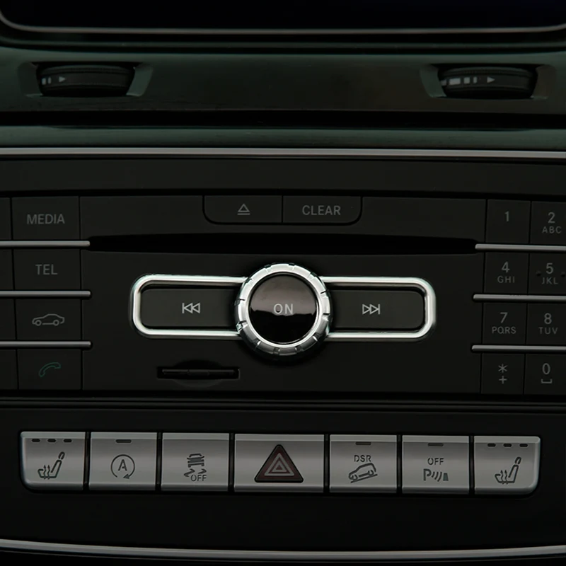 Наклеиваемого покрытия для автостайлинга из ABS хромированные компакт-дисков Переключатель отделка с блестками для Mercedes Benz GLA CLA A B класс A180 W176 E GLE Class Coupe интерьерные аксессуары