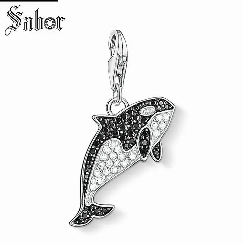 

thomas Orca Fish Charm, gifts Jewelry For Women,2019 Ocean Gift 925 Sterling Silver Fit Bracelet, B001A charms