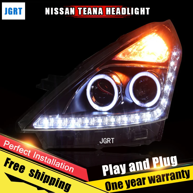 Car Style LED headlights for Nissan Altima 2008-2012 for Altima head lamp LED DRL Lens Double Beam H7 HID Xenon bi xenon lens car styling head lamp case for nissan tiida headlights 2008 2010 tiida led headlight drl h7 d2h hid option angel eye bi xenon