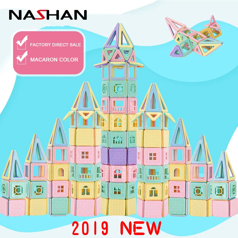 

Nashan New 90-399Pcs Magnetic Designer Construction Set Model & Building Toy Magnetic Blocks Educational Toys For Children Gifts