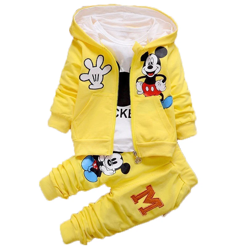 

1-4Y Baby Boys Girls Sport Suit Kids Minnie Mickey Clothes Children Kids Cartoon Long Sleeve T Shirt Trousers Pants Clothing