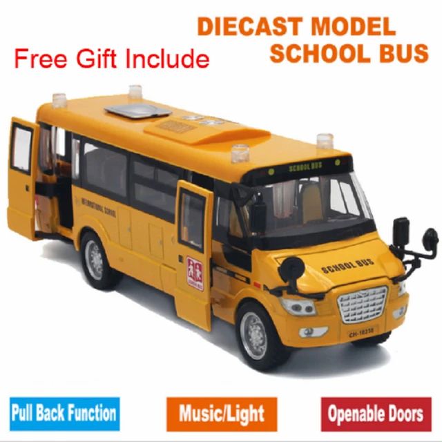 Brinquedo Ônibus Escolar de Fricção 1:16 com Luz e Som Shiny Toys - 627