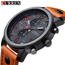 2016 Véritable Curren marque conception en cuir militaire hommes cool mode horloge sport mâle cadeau poignet quartz montre d’affaires 8192