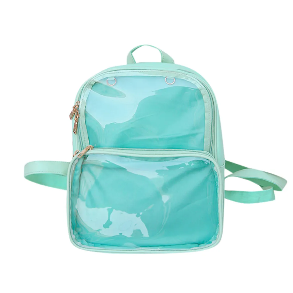 Милые прозрачные женские рюкзаки ПВХ желеобразного цвета, школьные сумки, модные сумки для девочек-подростков, школьные рюкзаки# N3 - Цвет: Зеленый