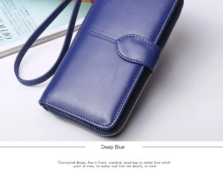 AMONCHY Women Wallets Practical Artificial Leather Female Clutch Wallet Long Zipper Purses (19)