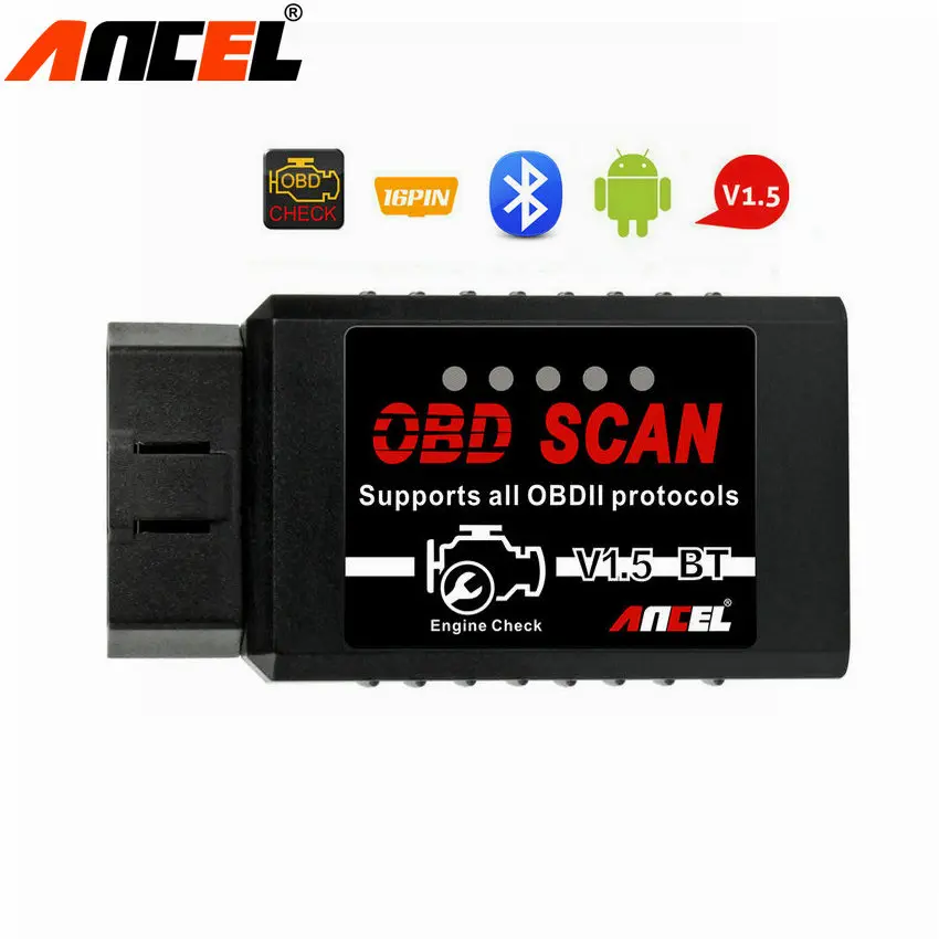ELM327 V1.5 Bluetooth ELM 327 В 1.5 OBD OBD2 код читателя OBDII адаптер сканер для Android Крутящий момент