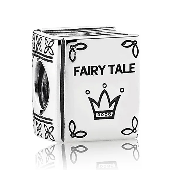 

Authentic 925 Sterling Silver Bead Charm Fairy Tales Book With Crown Beads Fit Women Pandora Bracelet Bangle Diy Jewelry