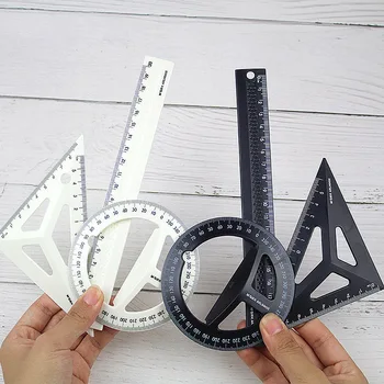 Plastic Three-dimensional Technical Black/White Drawing Ruler Set Students Maths Geometry Triangle Ruler Office School Supplies an introduction to three dimensional geometry and projection operators