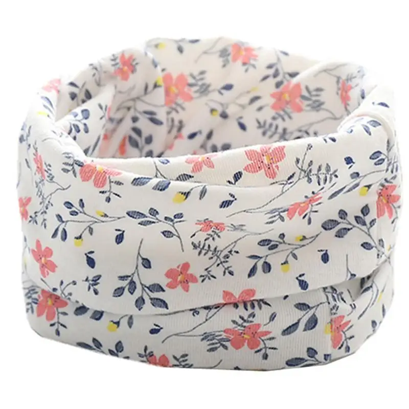 Flower Dinosaur Star Print Spring Autumn Children Girl Boy O Ring Warmer Collar Neckerchief Cotton Baby Scarf