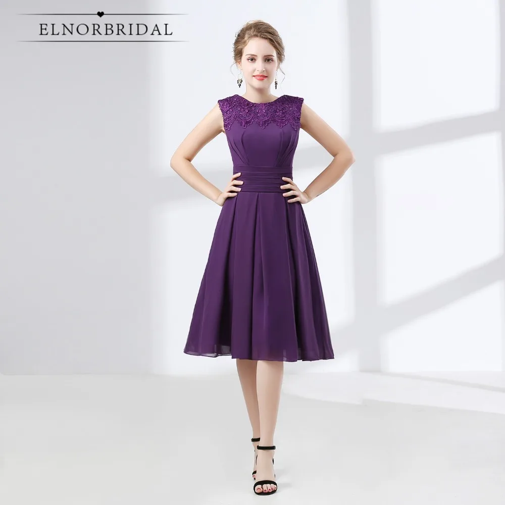 Purple Tea Length Dress 8