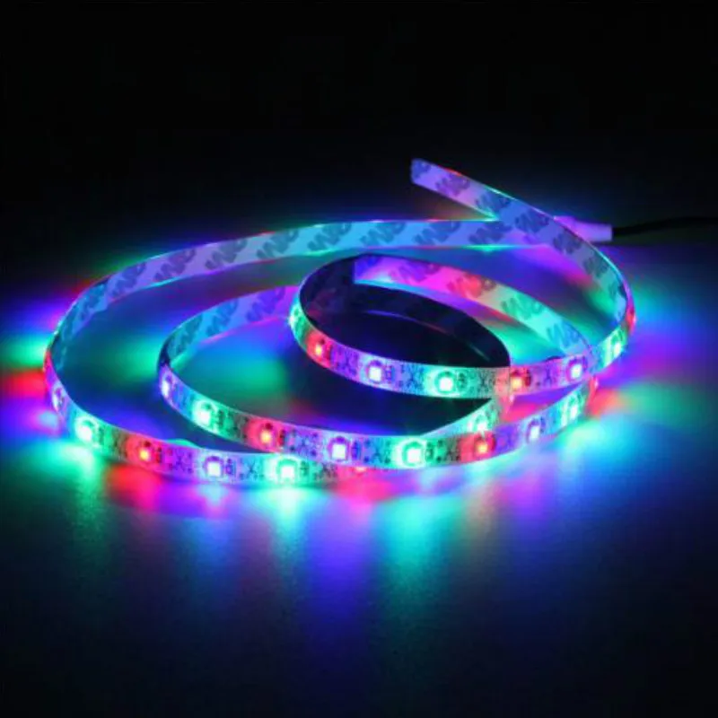 DC 5V USB светодиодный светильник SMD 3528 RGB гибкий ТВ фон клейкая лента 2 м 3 4 5