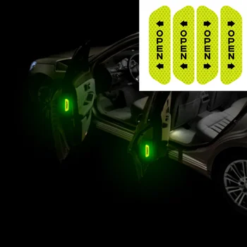 

4pcs Car Door Safety Warning Mark Car Reflective Stickers Decal for Volkswagen VW Golf 4 6 7 GTI Tiguan Passat B5 B6 Jetta Polo