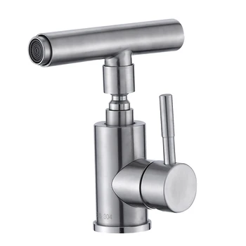 

304 stainless steel universal robot single hole hot and cold faucet fashion basin hot and cold faucet
