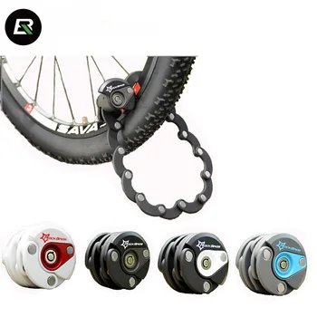

Rockbros Bike Lock Anti-theft Chain Cable Bicycle Lock Mini Foldable Security Steel Cycling Folding Lock Bike Accessories