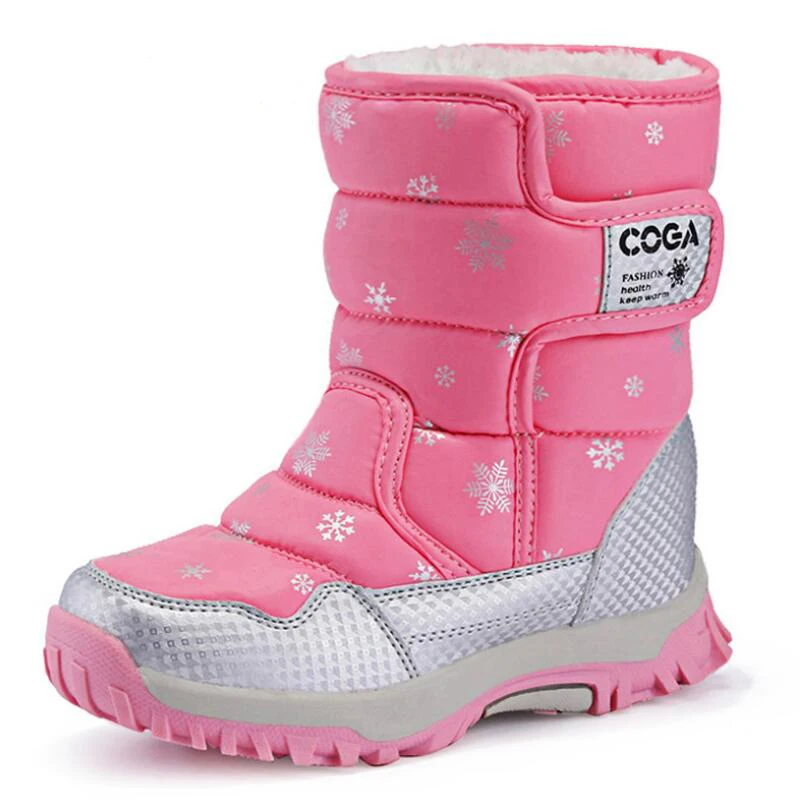 SKEHK/брендовые Детские зимние ботинки; зимняя обувь для девочек и мальчиков; модная детская обувь с круглым носком; красивые короткие ботинки для девочек; размеры 27-36 - Цвет: Красный