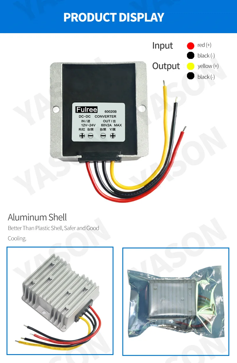 Питание конвертер DC/DC повышающий 12V24V до 60V 2A Водонепроницаемый Управление модуль автомобиля Инвертор Размеры 74*74*, маленького размера, круглой формы с диаметром 32 мм