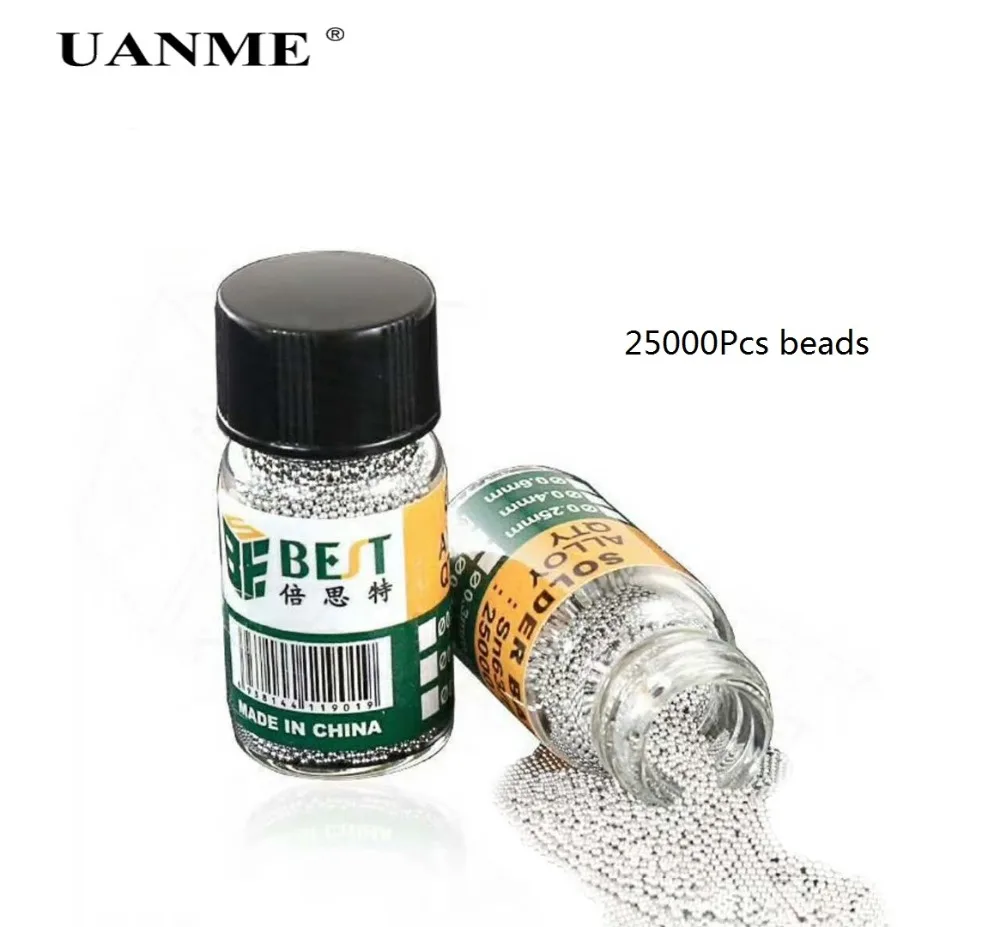 UANME BGA реболлинг шарики (0 2 0 25 3 35 4 45 5 55 6 65) припой мяч этилированный для