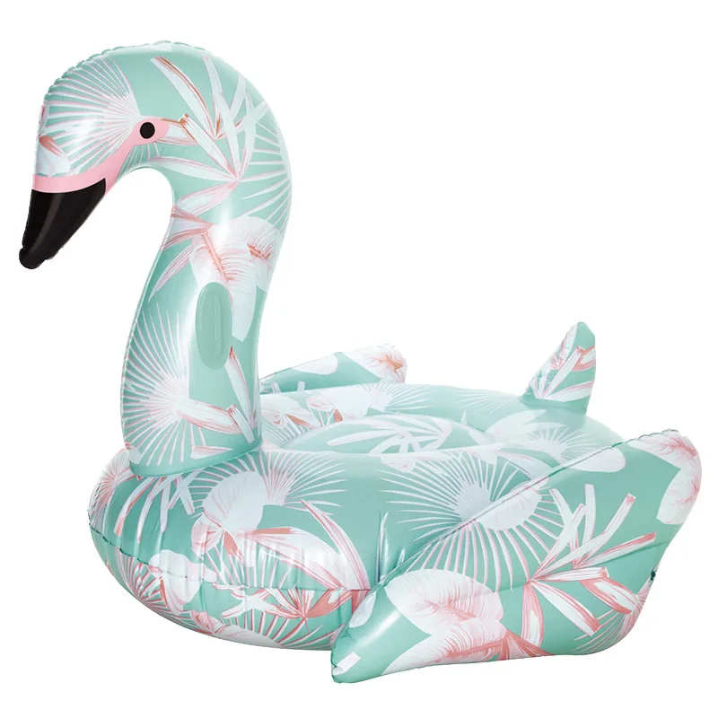 150cm-Giant-Flower-Print-Swan-Inflatable-Float-For-Adult-Pool-Party-Toys-Green-Flamingo-Ride-On (1)