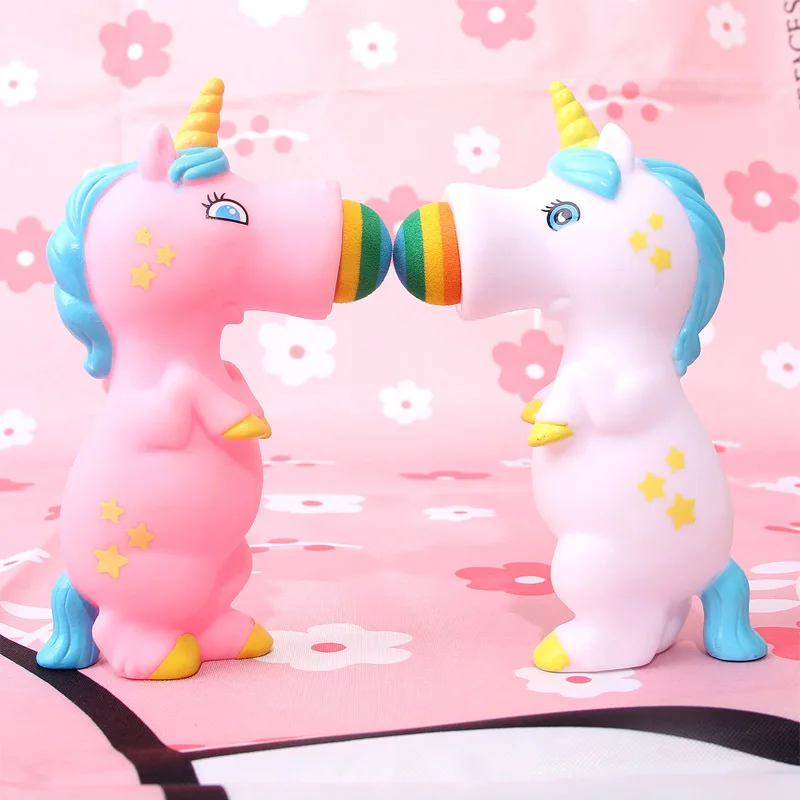 Squeeze Unicorns Popper Ball toys Assorted Blaster Decompression Animal Launching Ball Shooter Kids Children's Gifts Squeeze Spr