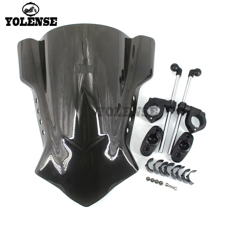 

For KAWASAKI Z650 Z800 Z900 Z1000 Universal Motorcycle Windscreen Windshield Covers Screen Smoke Lens Motorbikes Deflector
