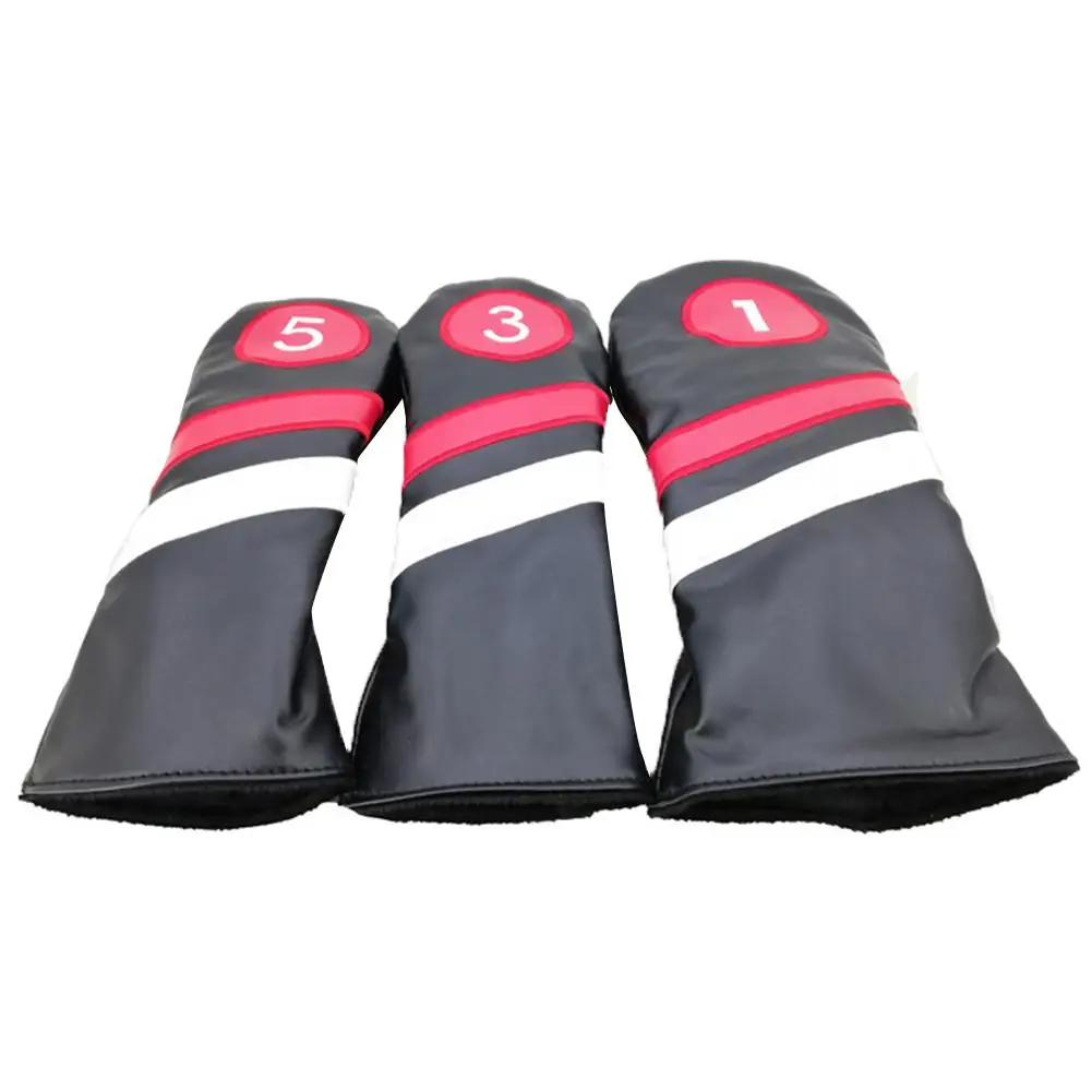 3 قطعة جولف غطاء رأس s الخشب Headcovers أسود أبيض خمر بو الجلود 1 3 5 سائق الممر السالك غطاء رأس للجولف نادي اكسسوارات