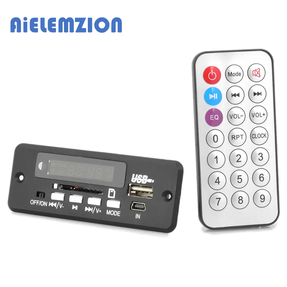 

Bluetooth 12V Audio Module MP3 WMA Player MP3 decoder Module Support SD Card USB / FM / Remote Controller