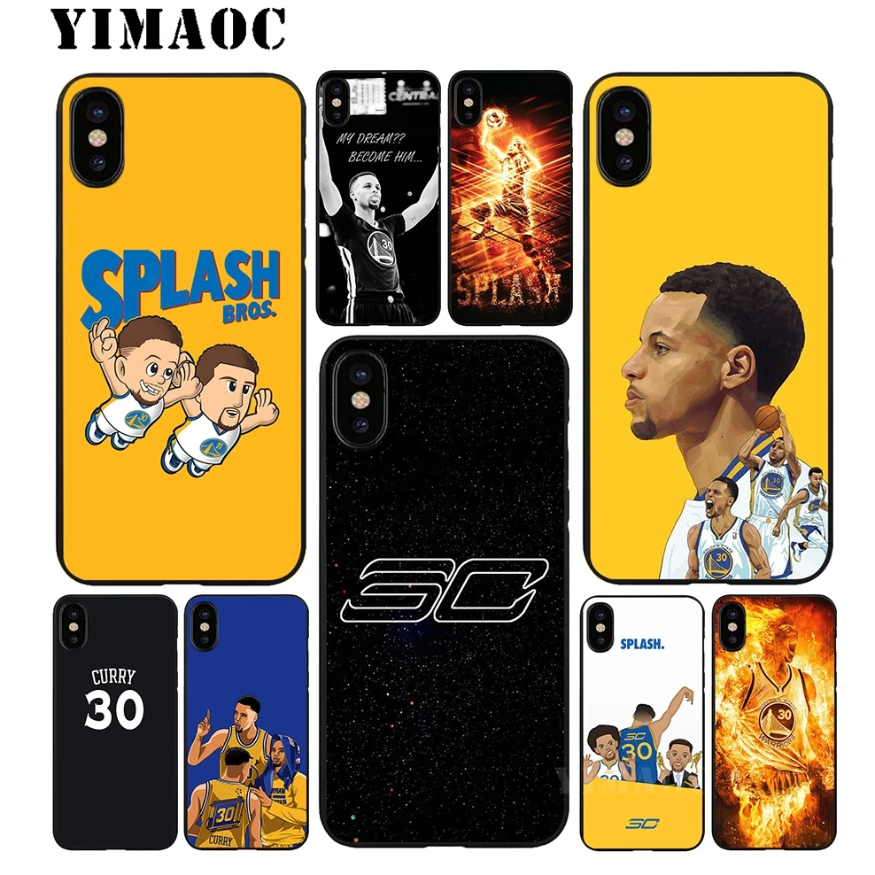 

YIMAOC Stephen Curry Soft TPU Black Silicone Case for iPhone X or 10 8 7 6 6S Plus 5 5S SE Xr Xs Max