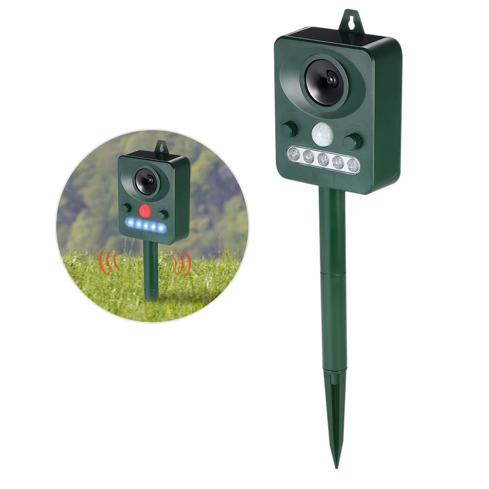 

Garden Solar Powered Ultrasonic Outdoor Animal Repeller Motion Sensor Flash Light Dog Cat Raccoon Rabbit Animal Dispeller