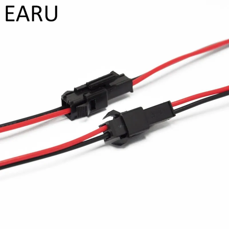 

10Pairs Black Red 15cm Long JST SM 2Pin Jack Male to Female with Wire Cable Connector Adapter for LED Light Online Wholesale Hot