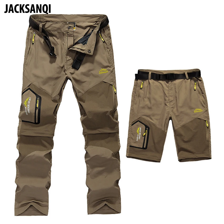 JACKSANQI 5XL الرجال الصيف للإزالة سريعة الجافة السراويل المشي في الهواء الطلق الذكور تنفس السراويل الرجال التخييم الرحلات السراويل RA100