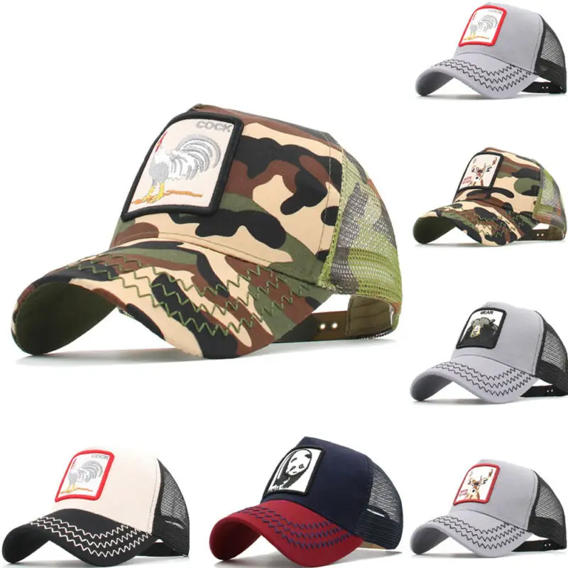 

Fashion Mesh Baseball Cap Men&Women Summer Snapback Hat Unisex Adjustable Animal Pattern Trucker Hip Hop Fitted Cap Sport New