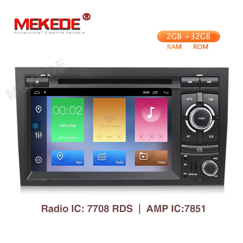 

MEKEDE 2 Din Car Multimedia Player GPS Android 9.1 DVD Automotivo For Audi/A4/S4 2002-2008 Radio Quad Cores RAM 2GB ROM 32GB