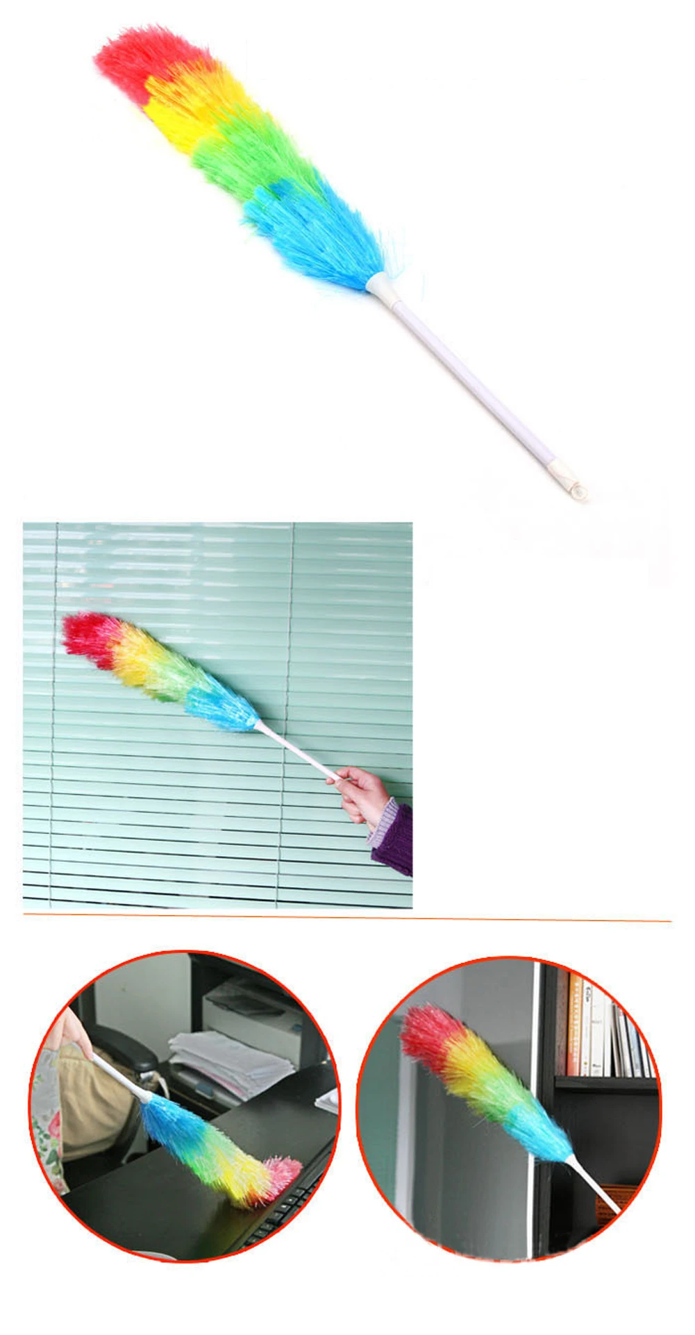 Модные Волшебные красочные антистатические перо Пыльник телескопическая ручка чистящие средства бытовые инструменты
