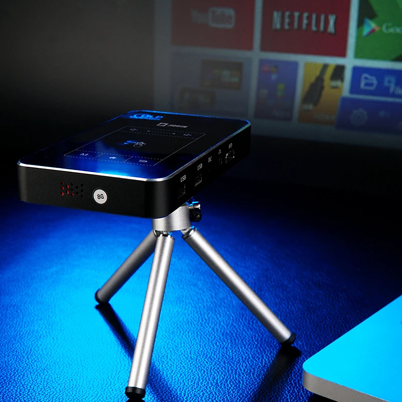  AODIN M8 HDMI Input 8G/32G Portable Mini Projector Smart Multi-touch DLP Pocket HD Projector LED An