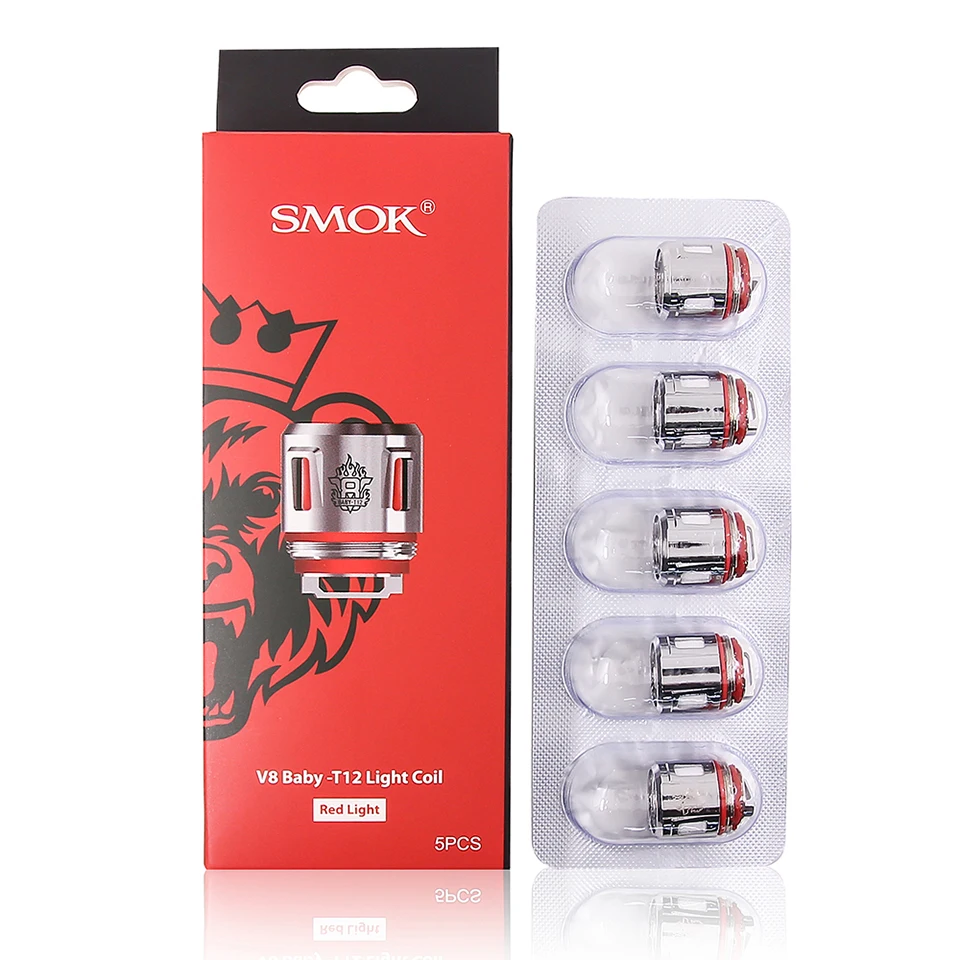 Оригинал SMOK TFV8 маленьких Q2 катушки 0.4ohm 0.6ohm V8 маленьких M2 X4 T6 T8 T12 Mesh Core для TFV8 маленьких зверь танк распылителя сопротивление 5 шт