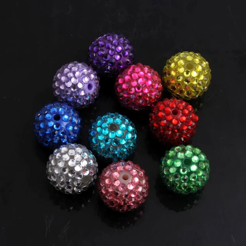 

OYKZA Chunky Resin no ab Rhinestone Beads For Kid's Fashion Jewelry Beaded Necklace Making,20mm/10mm to 26mm