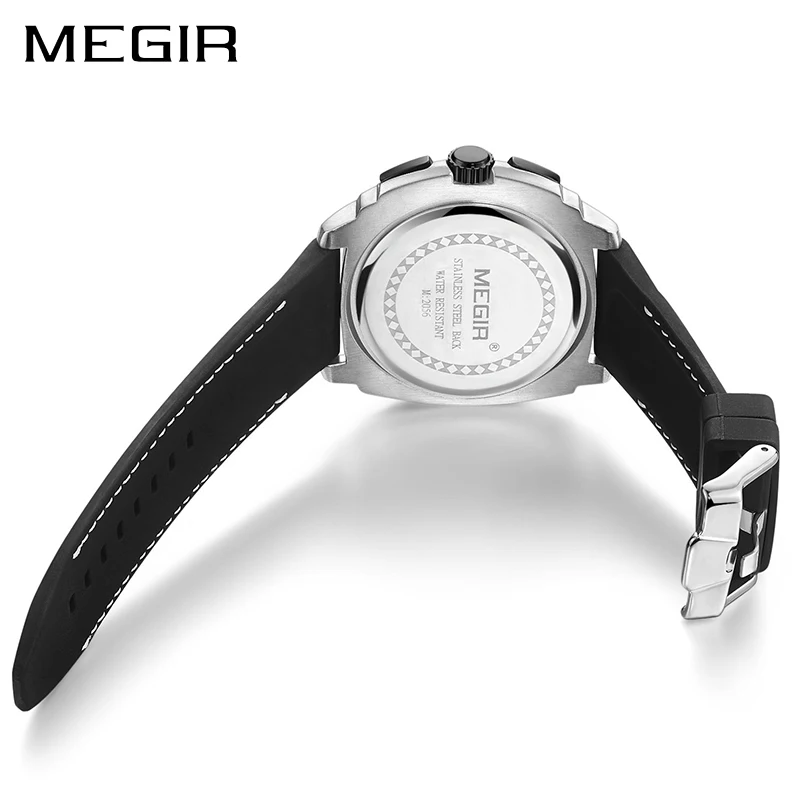 Billig MEGIR Marke Sport Uhr Männer Relogio Masculino Mode Silikon Quarz Handgelenk Uhren Uhr Männer Military Armee Armbanduhr 2056 xfcs