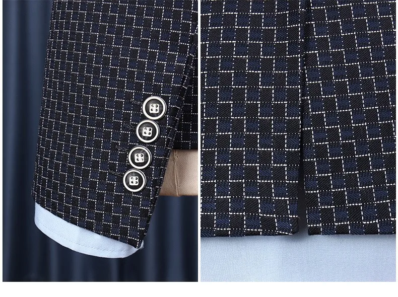 Мужской клетчатый Повседневный брендовый Блейзер Модный корейский дизайн мужской костюм тонкий популярный высококачественный 2XL плюс размер