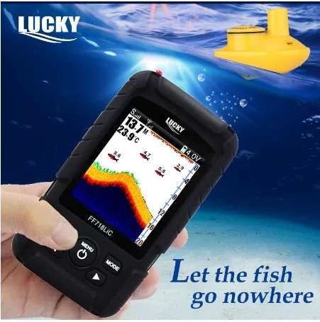 Lucky color fishfinder FF718LiC W беспроводной портативный рыболокатор 45 м/147 футов подводный