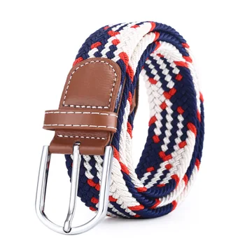 

Korean Elastic Belt for Men and Women's Needle Button Tight Elastic Tide Trousers Belt Canvas Knitted Belt