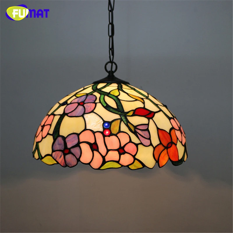 Fumat Stained Glass Pendant Light Creative Shade