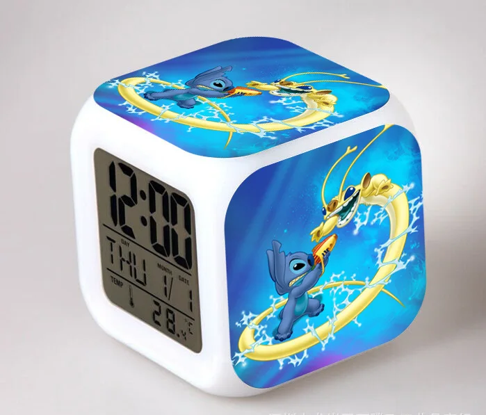 Lilo& Stitch мультфильм детский будильник wekker цифровой будильник игрушки led reloj despertador wake up light reveil настольные часы - Цвет: 11