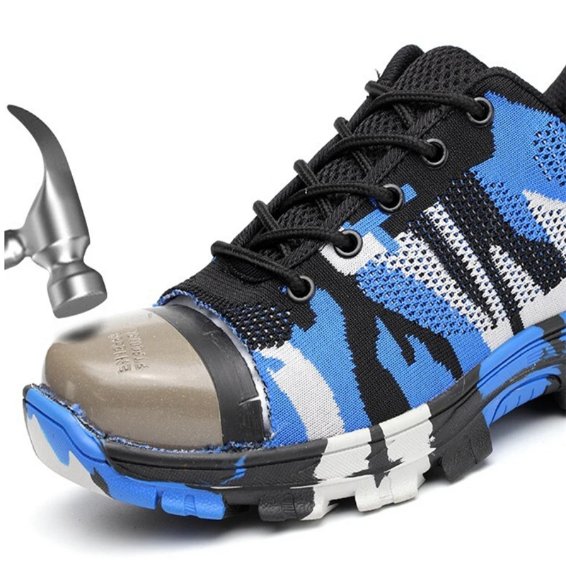 

2018 New Men's Outdoor Steel Toe Cap Military Boots Work Shoes Safety Shoes Men Camouflage Casual Shoes Army Puncture Proof Shoe