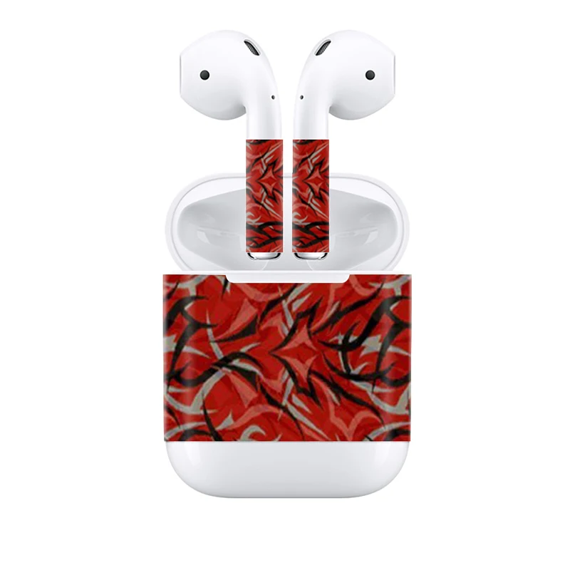 Прямая камуфляжная печать полная кожа Наклейка для Apple Airpods