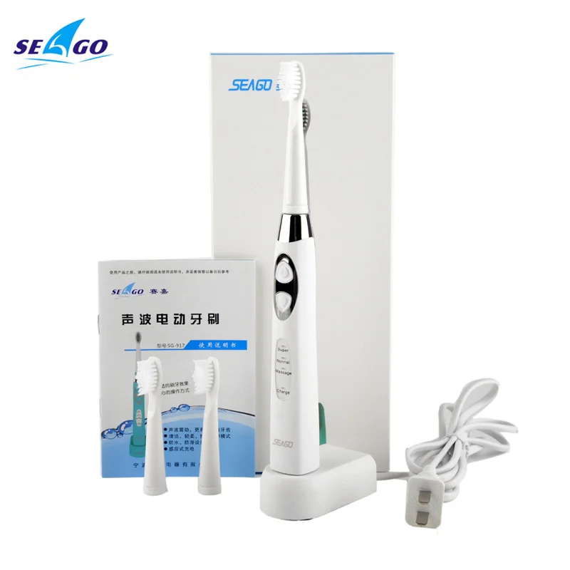 

Seago Rechargeable Intelligent Electric Toothbrush Smart Waterproof Sonic Toothbrush Oral Hygiene Deep Clean Teeth Brush SG-917